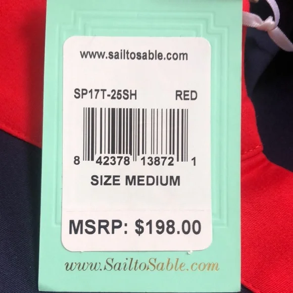 Sail to Sable red navy blue sleeveless dress Sz Medium New with tags - Picture 7 of 8